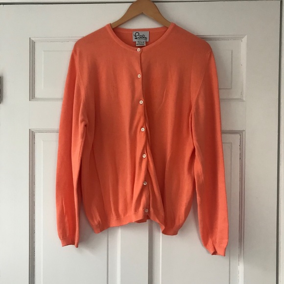 Lilly Pulitzer Sweaters - LILLY PULITZER | CORAL BUTTON DOWN CARDIGAN XL